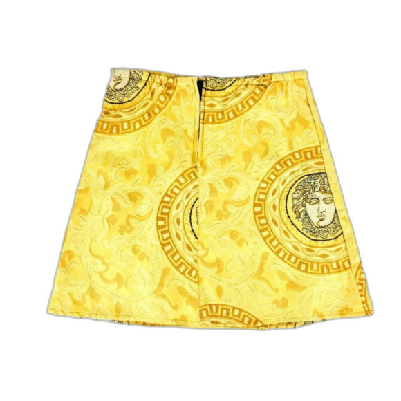 Vintage 90s Hollywood Babe Gold Medusa Faces Medallion Skirt Set Pageant Wear - Picture 4 of 9